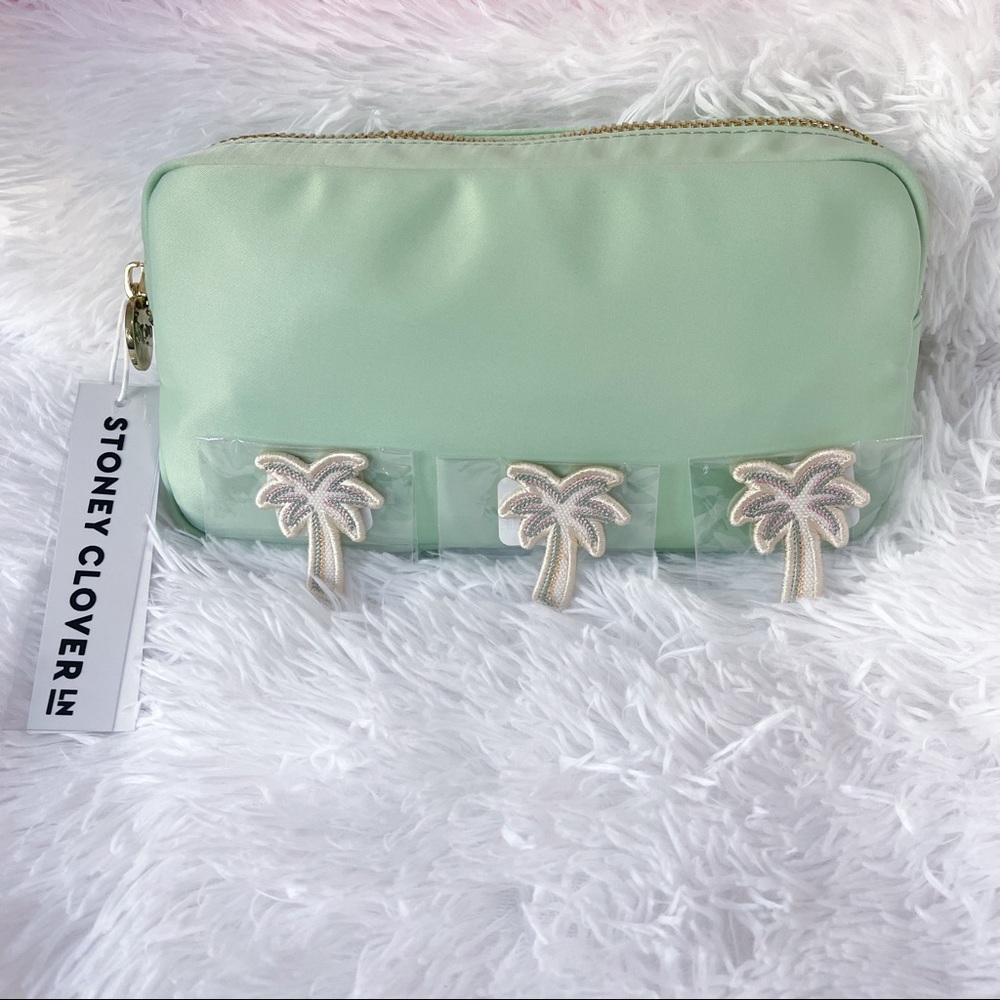 Stoney Clover Lane Pistachio Small Pouch and 3 Desert Dreams Palm Tree patches